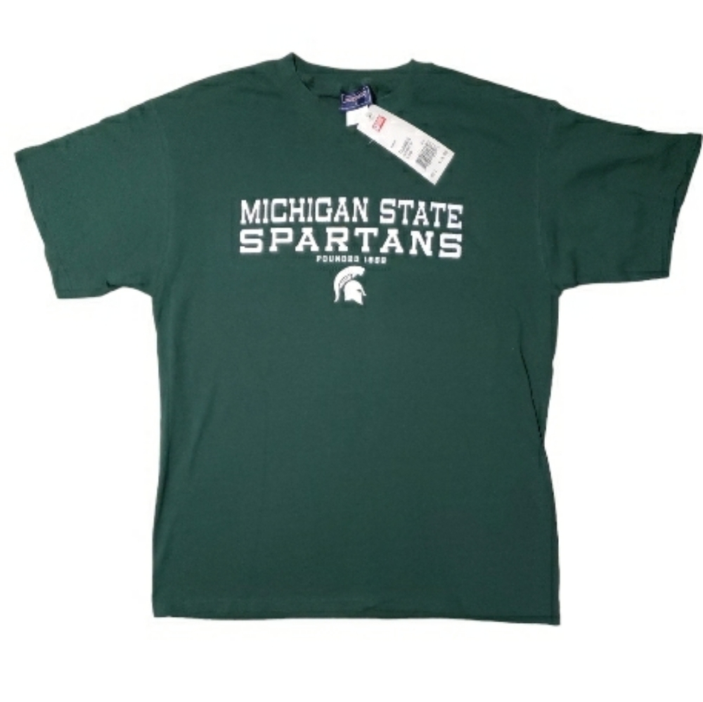 Jansport Michigan State Spartans Heavyweight Men's Size Large Green T Shirt NWT